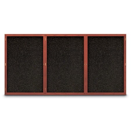 United Visual Products Sliding Door Indoor Enclosed Corkboard, 7 UV9027ACS-GOLD-SURF